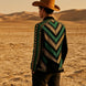 Malachite Insignia - Green Geometric Velvet Statement Jacket