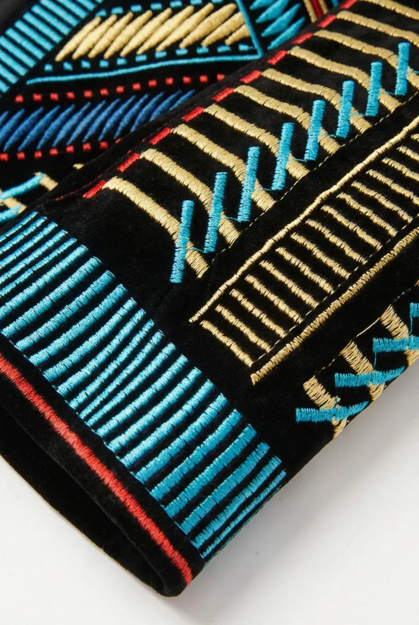 Spectrum Insignia - Multi-Color Geometric Velvet Jacket