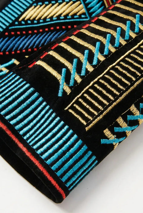 Spectrum Insignia - Multi-Color Geometric Velvet Jacket