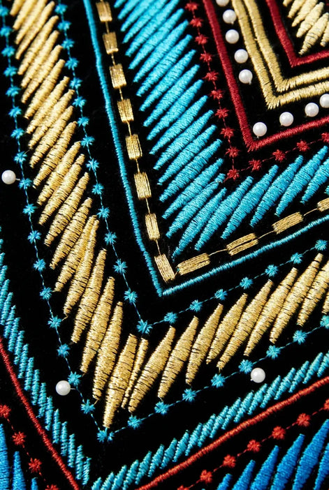 Spectrum Insignia - Multi-Color Geometric Velvet Jacket