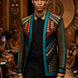 Spectrum Insignia - Multi-Color Geometric Velvet Jacket