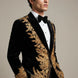 Aegis Baroque - Gold Embroidered Velvet 2-Piece Tuxedo Set