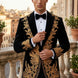 Aegis Baroque - Gold Embroidered Velvet 2-Piece Tuxedo Set