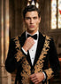Aegis Baroque - Gold Embroidered Velvet 2-Piece Tuxedo Set