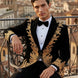 Aegis Baroque - Gold Embroidered Velvet 2-Piece Tuxedo Set
