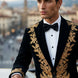 Aegis Baroque - Gold Embroidered Velvet 2-Piece Tuxedo Set