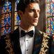 Aegis Baroque - Gold Embroidered Velvet 2-Piece Tuxedo Set