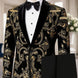 Gilded Scroll - Black Velvet Gold Embroidered Tuxedo - Nevo Suits