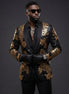 The Gilded Aurelius - Black & Gold Sequin 2-Piece Tuxedo Set