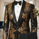 The Gilded Aurelius - Black & Gold Sequin 2-Piece Tuxedo Set