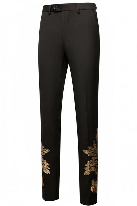 The Gilded Aurelius - Black & Gold Sequin 2-Piece Tuxedo Set