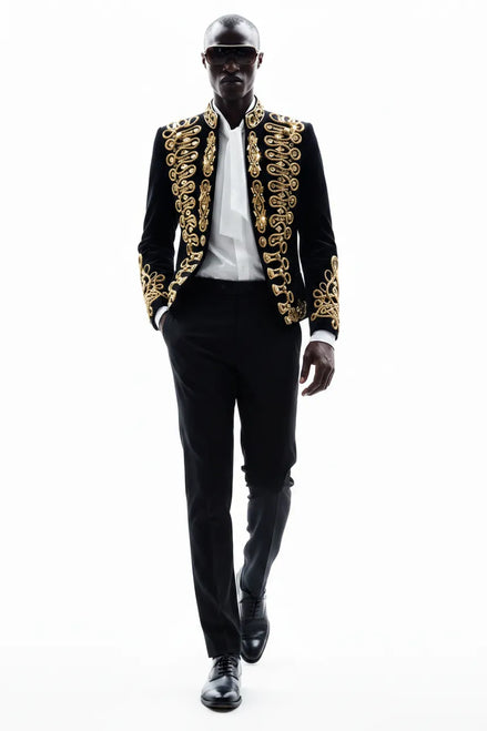 Orion Regalia - Crystal Braided Velvet 2-Piece Tuxedo