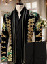 The Royal Commander - Black Velvet Gold Braided Hussar Tuxedo Set
