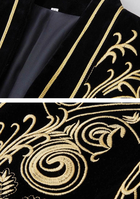 Helius Insignia - Gold Scroll Embroidered Velvet Jacket