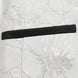 White Silver Floral Jacquard fabric close-up - Nevo Suit