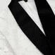 White Silver Floral Jacquard fabric detail - Nevo Suit