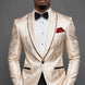 The Gilded Mirage - Champagne Gold Jacquard Dinner Jacket