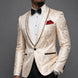 The Gilded Mirage - Champagne Gold Jacquard Dinner Jacket