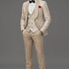 Aurelian Opus - Champagne Gold Jacquard 3-Piece Tuxedo