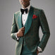 Emerald Opus - Emerald Green Jacquard 3-Piece Tuxedo