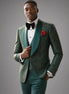 Emerald Opus - Emerald Green Jacquard 3-Piece Tuxedo