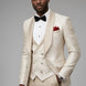 Aurelian Opus - Champagne Gold Jacquard 3-Piece Tuxedo