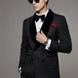 The Midnight Nebula - Black Stardust & Velvet Double-Breasted 2-Piece Tuxedo Set