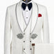Oracle Emblem - White Silver Jacquard Shawl 3-Piece Tuxedo