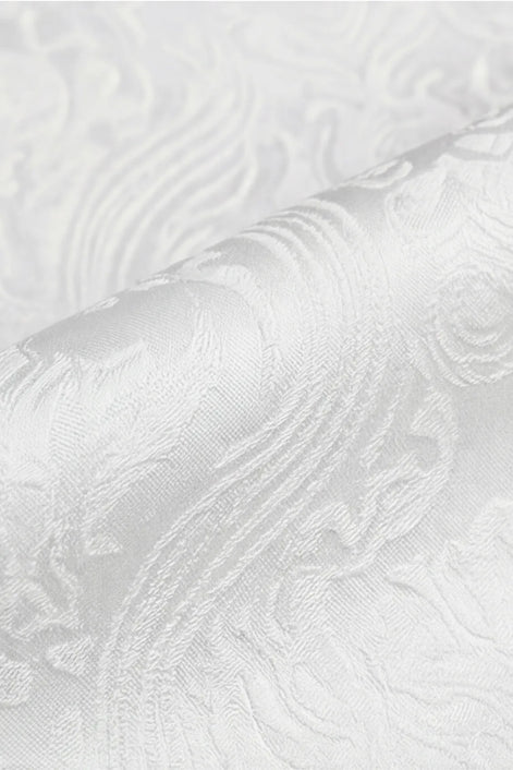 Oracle Emblem - White Silver Jacquard Shawl 3-Piece Tuxedo