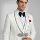Oracle Emblem - White Silver Jacquard Shawl 3-Piece Tuxedo