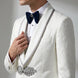Oracle Emblem - White Silver Jacquard Shawl 3-Piece Tuxedo