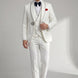 Oracle Emblem - White Silver Jacquard Shawl 3-Piece Tuxedo