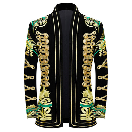 black embroidered tuxedo