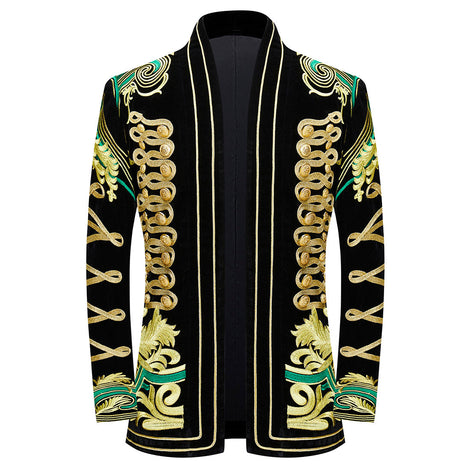 black embroidered tuxedo