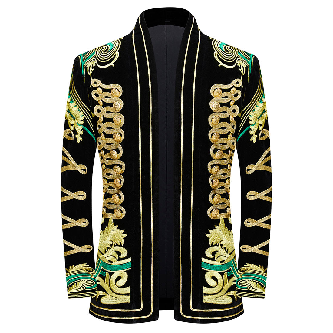 black embroidered tuxedo