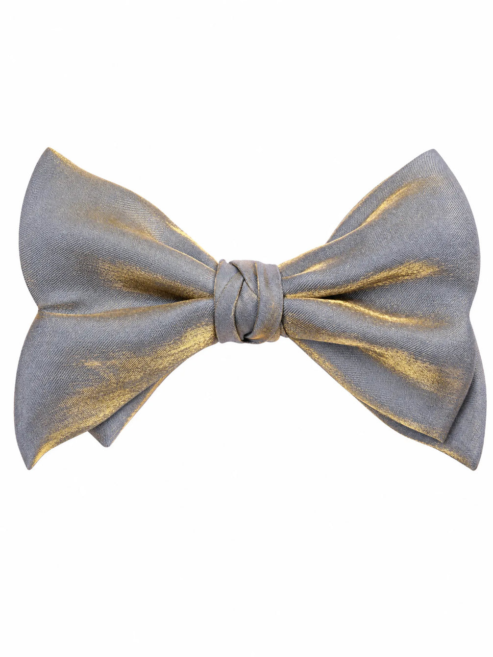 Aurelian Prestige - Silver & Gold Metallic Bow Tie