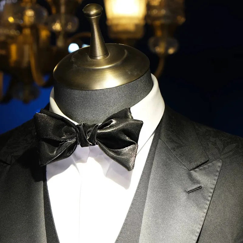 Noctis Prestige - Gilded Metallic Silk Bow Tie