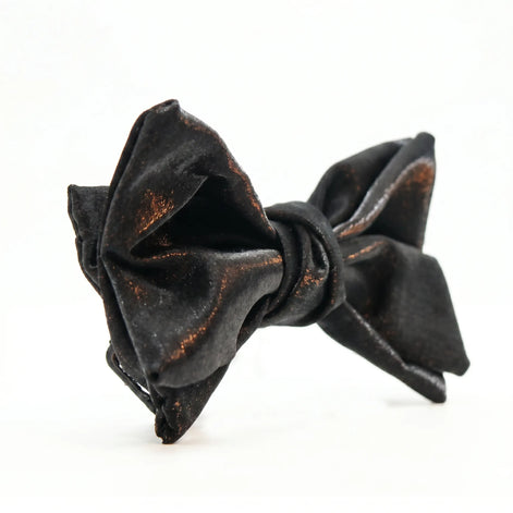 Noctis Prestige - Gilded Metallic Silk Bow Tie