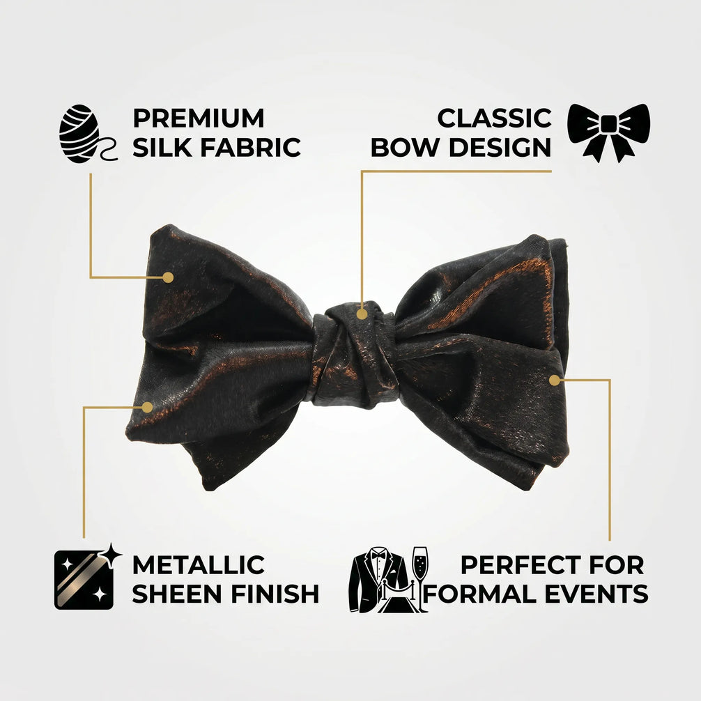 Noctis Prestige - Gilded Metallic Silk Bow Tie