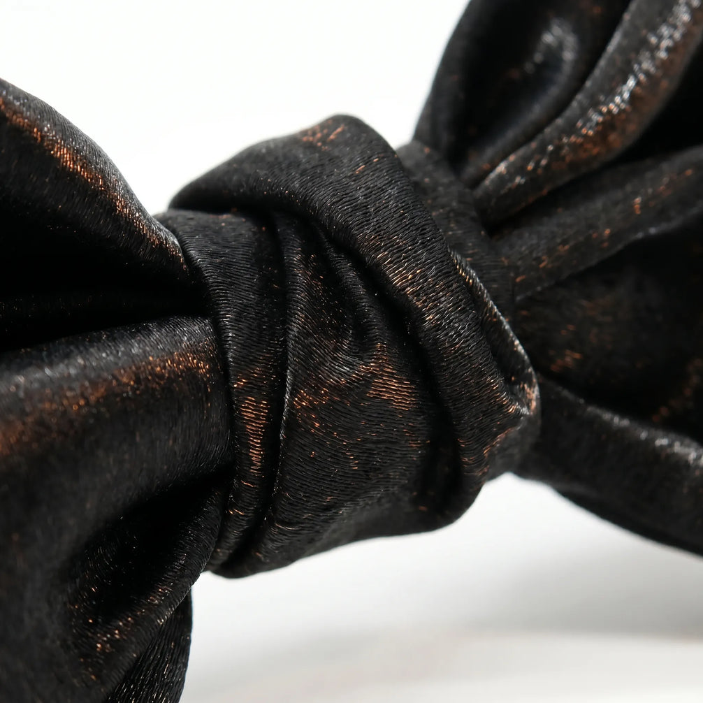 Noctis Prestige - Gilded Metallic Silk Bow Tie