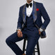 Stellar Nebula - Navy & Gold Crystal Shawl 3-Piece Tuxedo