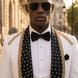 Platinum Imperial - White Gold Rose Jacquard Shawl 3-Piece Tuxedo
