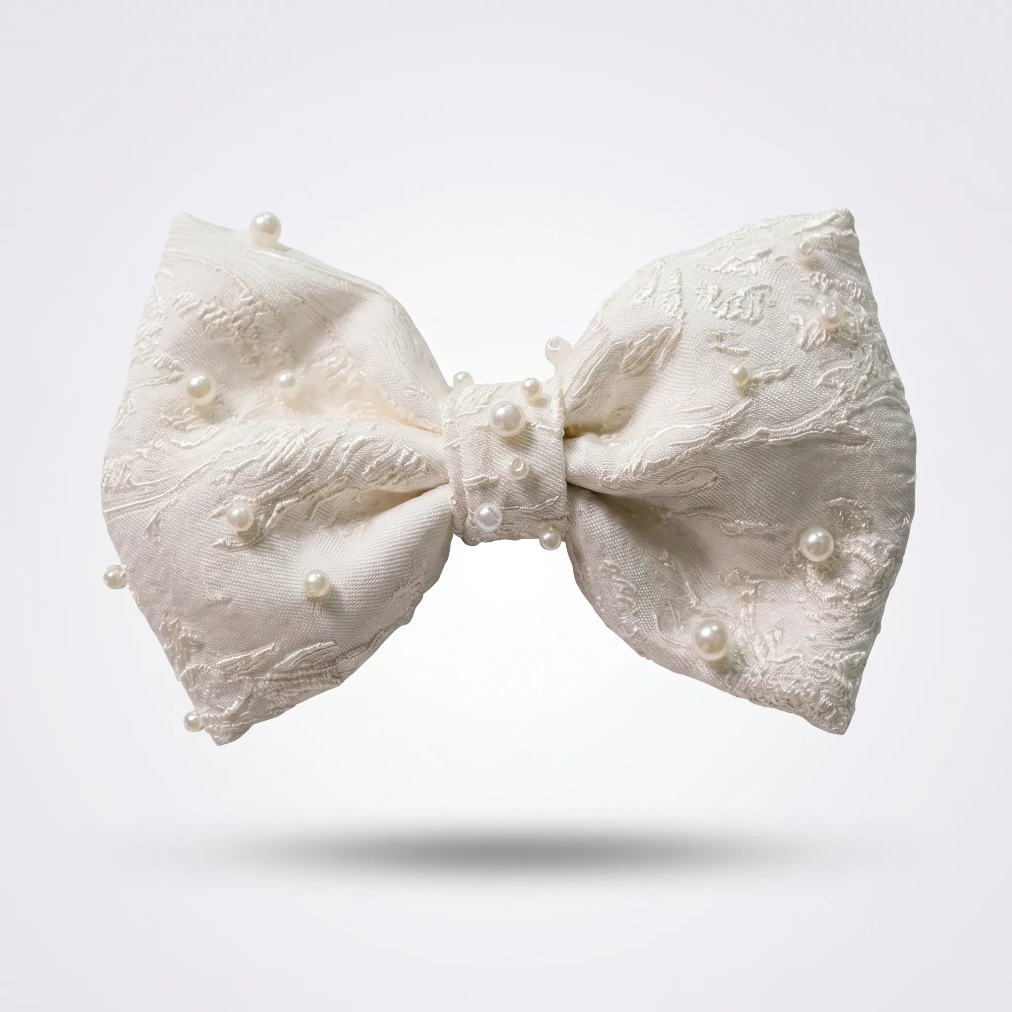 Nacre Elysium - Pearl Embellished Jacquard Bow Tie