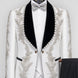 Diamond Empyrean - White Jacquard & Heavy Crystal 3-Piece Tuxedo