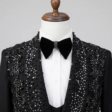 Stygian Prophecy - Black Beaded Vine 3-Piece Tuxedo