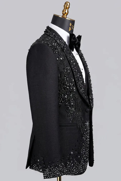 Stygian Prophecy - Black Beaded Vine 3-Piece Tuxedo