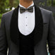 The Onyx Royale - Black 3D Jacquard & Velvet Contrast Tuxedo Set