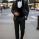 The Onyx Royale - Black 3D Jacquard & Velvet Contrast Tuxedo Set