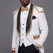 Platinum Imperial - White Gold Rose Jacquard Shawl 3-Piece Tuxedo