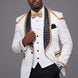 Platinum Imperial - White Gold Rose Jacquard Shawl 3-Piece Tuxedo